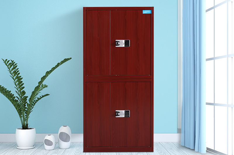 分雙節(jié)保密柜紅木紋